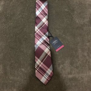 Pink tonal check tie